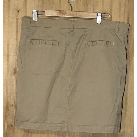 Riders By Lee Mid Rise Skirt W/ Built In Shorts Khaki Size 16M - Picture 2 of 6